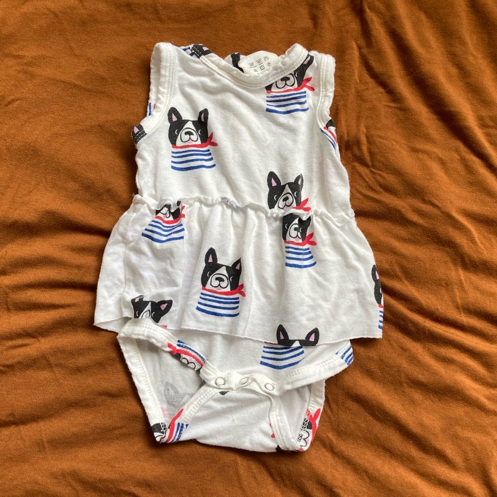 SpearmintLOVE French bulldog skirted bodysuit